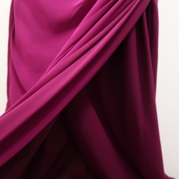 NOIR BY LAZARO Wine Bridesmaid Gown - Picture 8 of 11